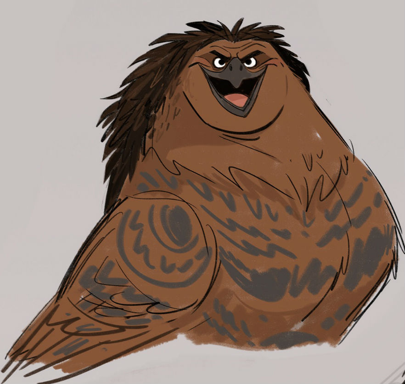 Sketch of Maui as a hawk.